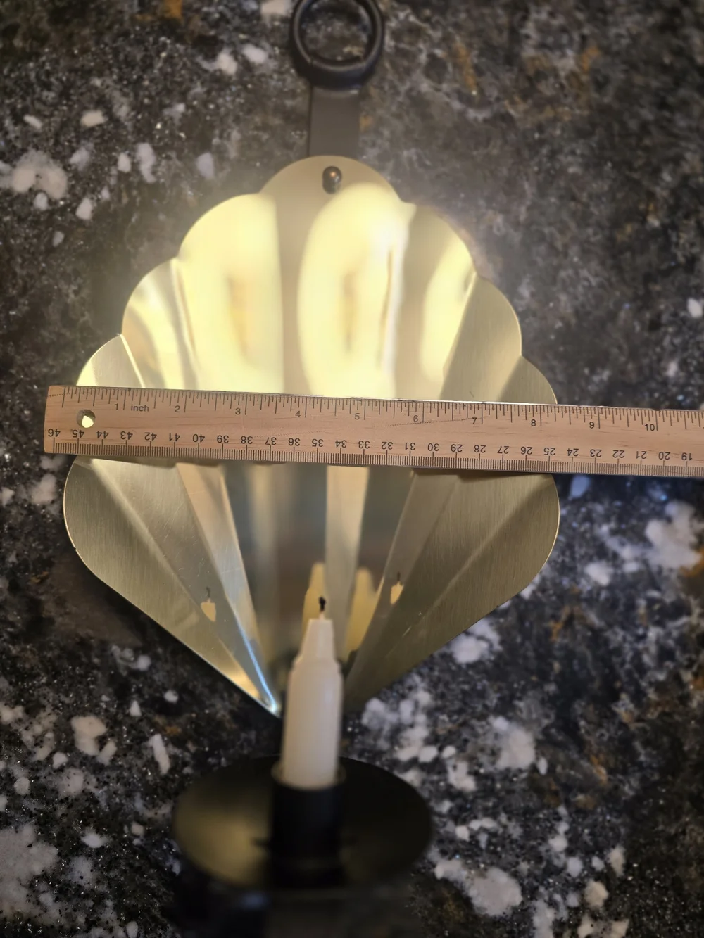 Brass Shell Wall Sconce Candle Holder - Gold